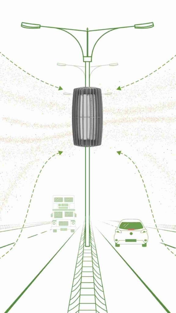 Image Showing Pamares Product in action on the centre divider of polluted roads